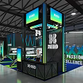 NHSD Modern Exhibition Booth With Vibrant Screens Lighting And Branded Design