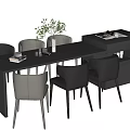 Nakajima counter bar counter operating table dining table and chairs 3d model