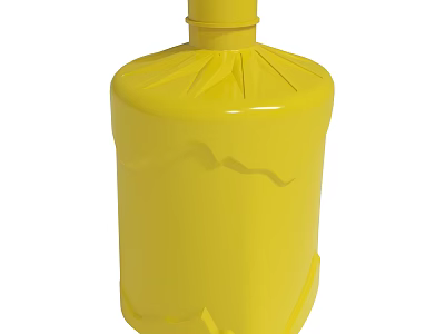 Durable Yellow Plastic Bottle With Wave Pattern And Screw Top Design 3d model
