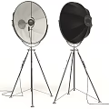 Professional Studio Photography Lights With Softbox And Black Reflector On Tripods