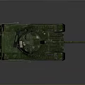 Armored Military Tank In Green Camouflage With Turret Long Cannon And Tracks