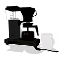 Stylish Modern Coffee Maker Kitchen Appliance With White Ceramic Mug 3d model