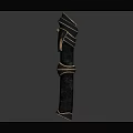 Traditional Weapon Sheath With Black Leather Cover And Gold Green Decorations