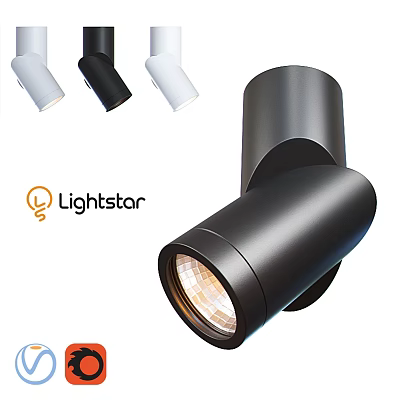 Lightstar Black And White Downlights And Spotlights With Modern Adjustable Design 3d model