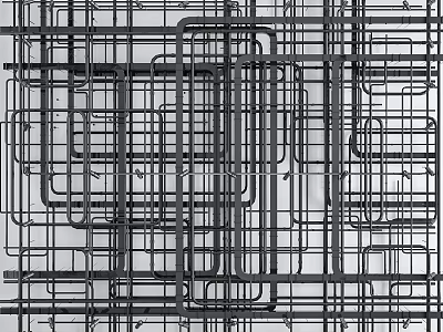 Geometric Ceiling Design With Interlaced Grid Lines And Structural Patterns 3d model