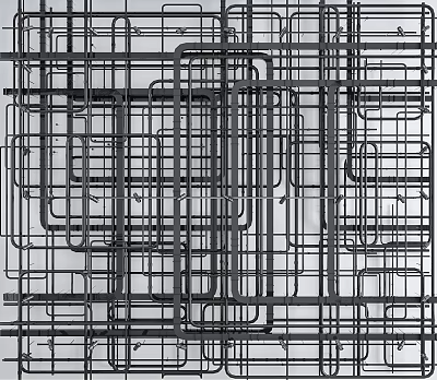 Geometric Ceiling Design With Interlaced Grid Lines And Structural Patterns 3d model