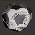 Handmade Decorative Polyhedron With Handwritten Notes On White Purple Surfaces For Daily Life 3d model