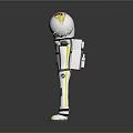 Cartoon Style 3D Astronaut Figure Wearing White Space Suit With Yellow Accents And Black Straps