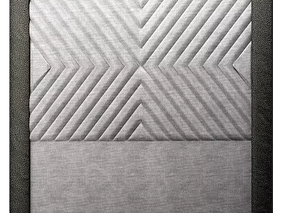 Textured Gray Bed Background Wall With Geometric Chevron Pattern And Soft Upholstery 3d model