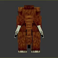 Pixel Art Mammoth Figure With Red Body White Tusks And White Feet