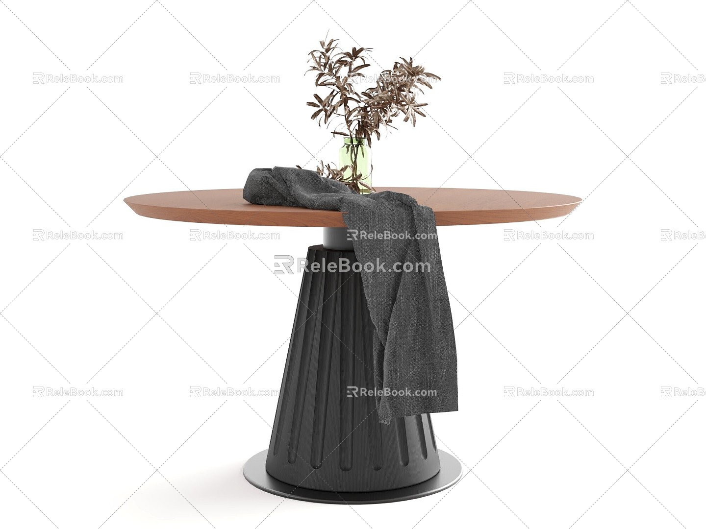 New Chinese Round Dining Table Round Dining Table Log Dining Table 3d model