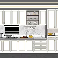 Modern White Kitchen Cabinets With Upper Lower Storage And Stainless Steel Appliances