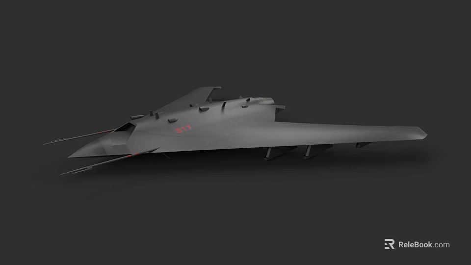 Modern Stealth Fighter Jet With Sleek Gray Body And Advanced Aerodynamic Design 3d model 