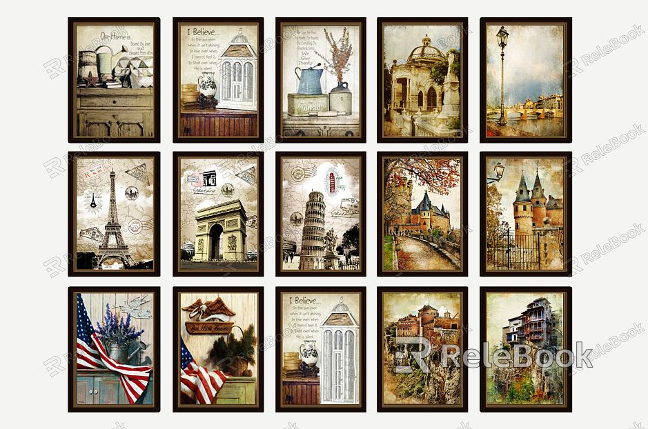 American Architectural Painting Decorative Painting Hanging Painting model