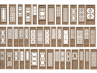 Chinese doors and windows 3d model