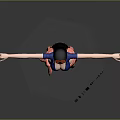 Animated Female Character In Blue Top Pink Skirt Red Headdress On Black Base Arms Outstretched