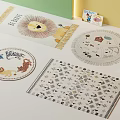Colorful Round Rug With Lion Animal Pattern For Kids Room Decoration
