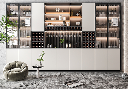 Modern Wine Cabinet Decorative Cabinet 3d model