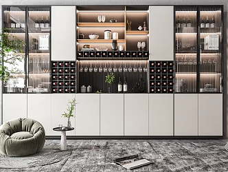 Modern Wine Cabinet Decorative Cabinet 3d model