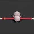 Pink Haired Girl In Red Coat With Plaid Skirt Gray Socks Blue Shoes Arms Outstretched