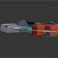 Futuristic Sci Fi Knife With Blue Glowing Blade And Red Decorative Parts