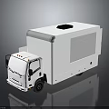 White Commercial Truck With Enclosed Cargo Box Roof Vent And Cab Structure Design