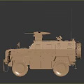 Military Armored Vehicle With Roof Mounted Weapon System External Antennas And Heavy Duty Tires
