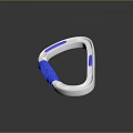 Shiny Blue and Silver Carabiner With Metallic Frame Glossy Finish and Reflection