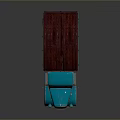 Vintage Blue Classic Truck With Red Wooden Cargo Bed And Retro Details