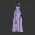 Purple Sleeveless Long Dress with Lace Collar and Pleated Waist Elegant Feminine Stylish Clothing Design