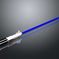 Blue Lightsaber Weapon With White Handle And Sleek Reflective Design