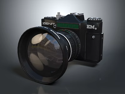 ZENT SRH1 Black Camera With Large Lens And Green Screen Control Buttons 3d model