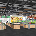 Supermarket Fresh Produce Section With Organized Fruit Vegetable Display Shelves And Bright Lighting