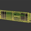 Green Circuit Board With Black Memory Modules And Gold Connectors 3d model