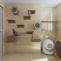 Small Indoor Garden Decor Features Wall Mounted Planters On Tile Wall And Window