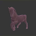 Bronze Horse Sculpture With Detailed Artistic Standing Pose And Shiny Surface