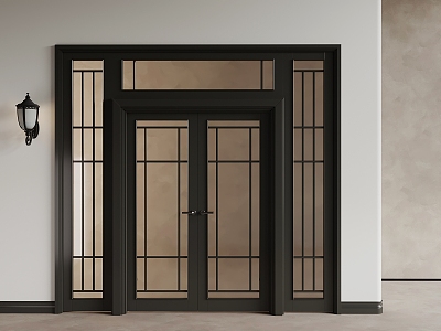 Modern French Double Door New Chinese Double Door Glass Door Entry Door Hotel Door 3d model