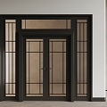 Modern French Double Door New Chinese Double Door Glass Door Entry Door Hotel Door 3d model