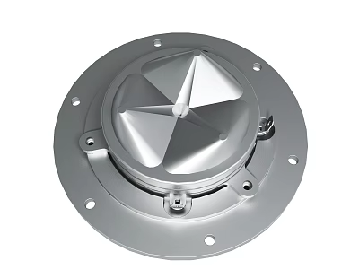 Industrial Metal Circular Flange Cover With Star Shaped Center And Fixed Holes 3d model