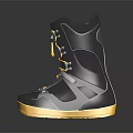Black And Yellow High Top Snowboard Boots With Yellow Laces And Durable Sole