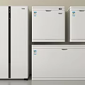 Upright Refrigerator And Chest Freezers White With Energy Efficiency Labels For Home Use