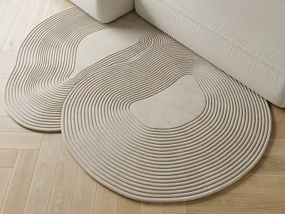 Cream wind carpet shaped carpet sofa 3d model