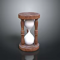 Vintage Wooden Hourglass With Ornate Carved Legs And White Sand Timer