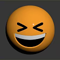 Bright Yellow 3D Emoji Smiling Face With Winking Eyes And Open Mouth On Dark Background