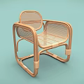 Elegant Modern Rattan Leisure Chair With Wooden Frame Comfortable Seating Design