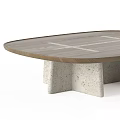Modern Oval Coffee Tables With Cross Patterns In Black And Wooden Finishes