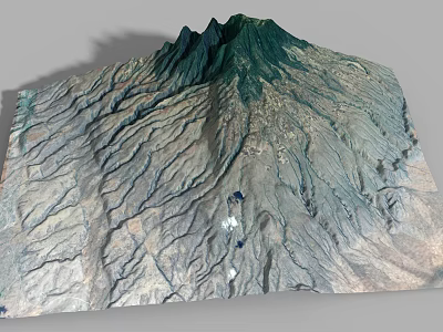 Rockery Stone With Natural Mountain Like Shape And Green Textured Surface 3d model