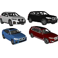 Different Colored SUV Cars Showcased In White Black Blue And Red