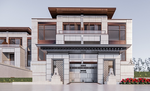 New Chinese Townhouse 3d model