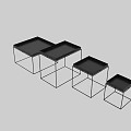 Modern Nested Coffee Tables With Black Top And Metal Frame Design